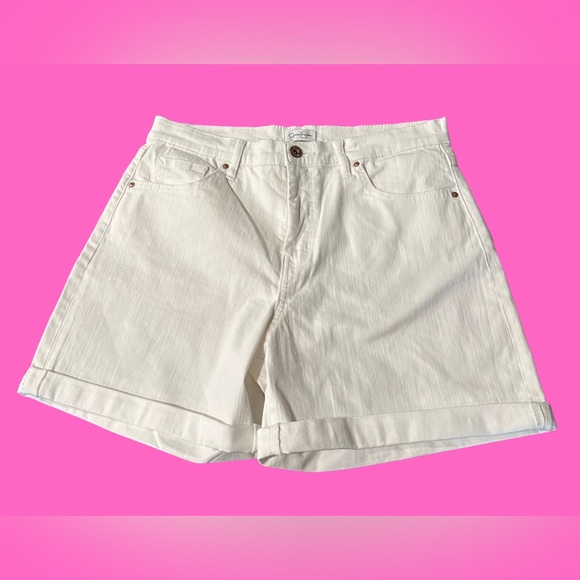 Pants - Jessica Simpson Women's Hi Rise White Spandex-Jean Shorts Size 8 NWT